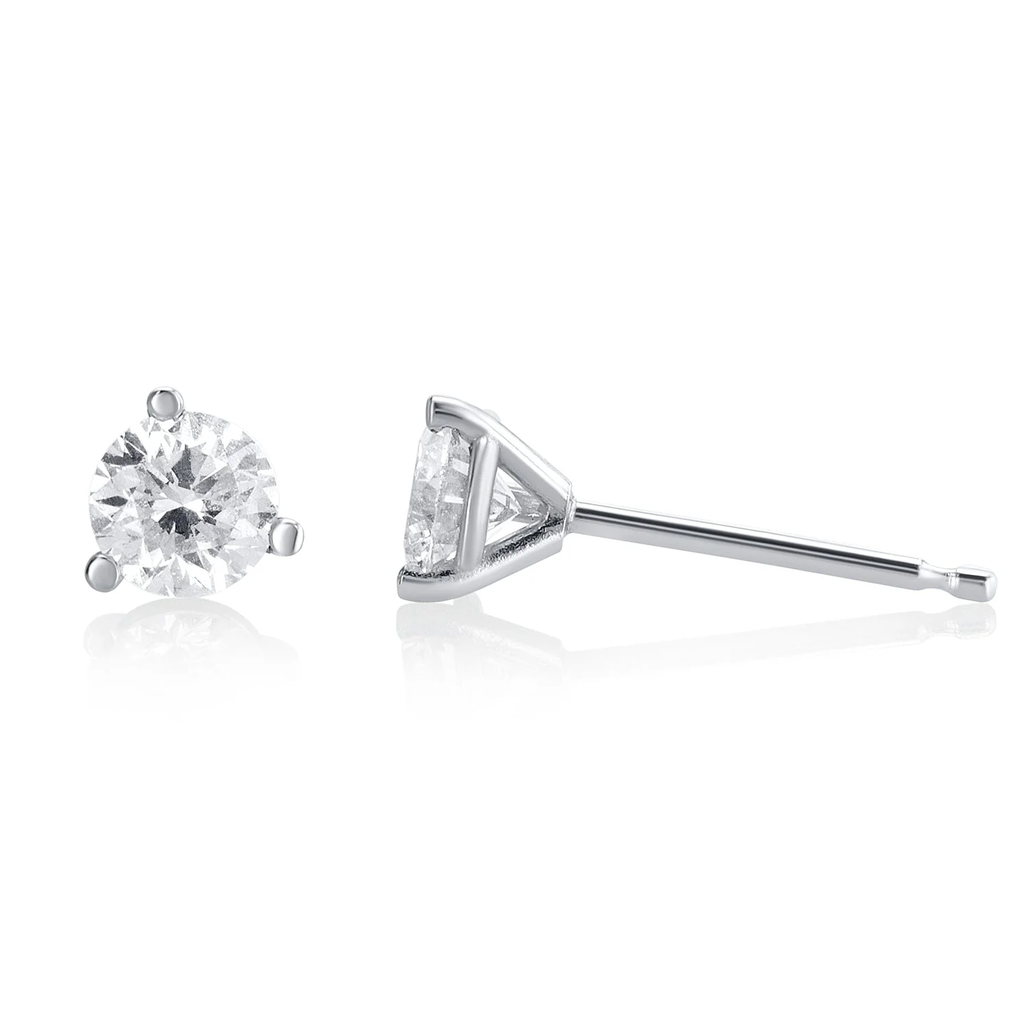 .50 Carats Round Lab Grown Diamond Stud Earrings - Image 3